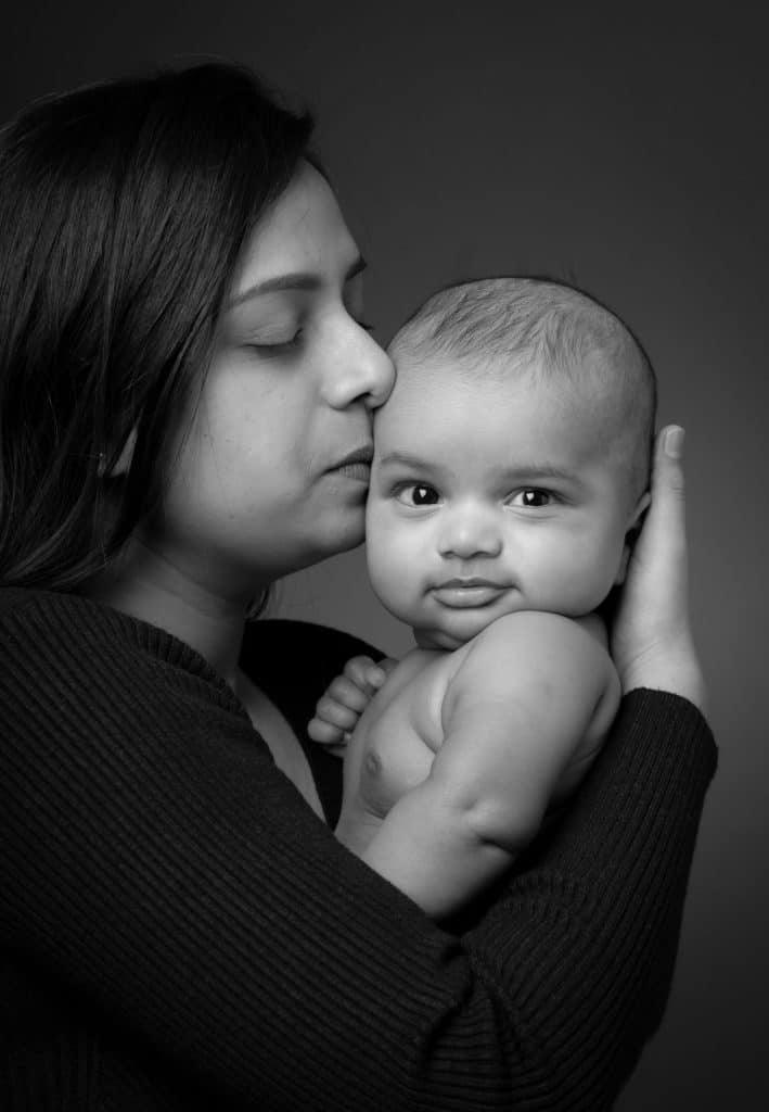 Mother and Child in monochrome